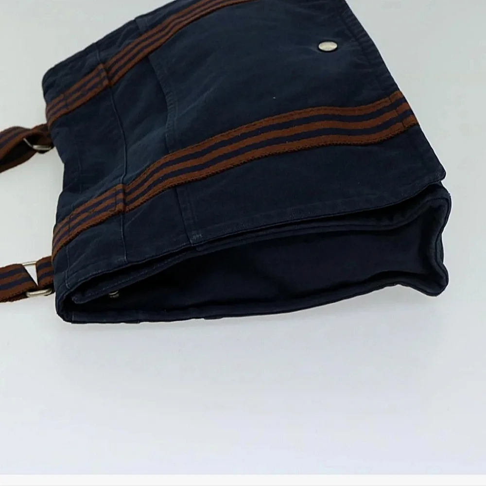 Hermes Navy Blue and Brown Fourre-Tout MM Canvas Messenger Bag